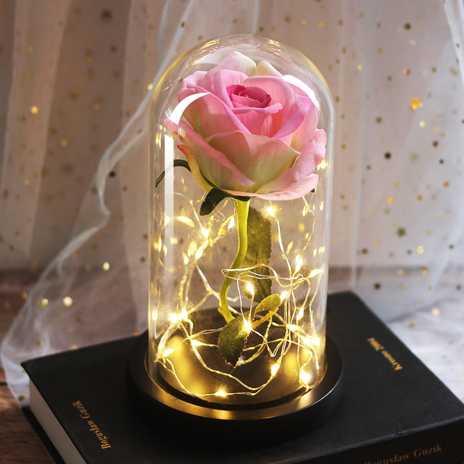 Rose Glass Cover Luminous Led Ornament