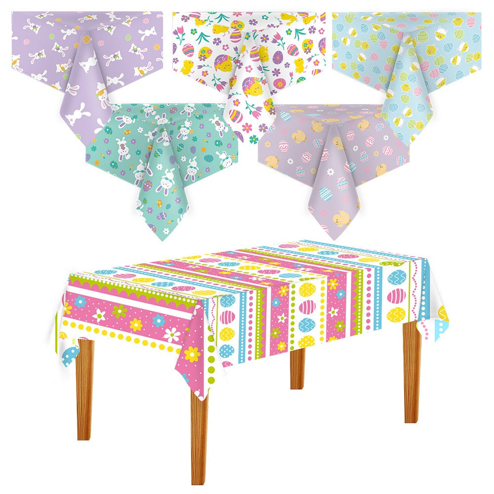 2 Packs Easter Party Disposable Tablecloth