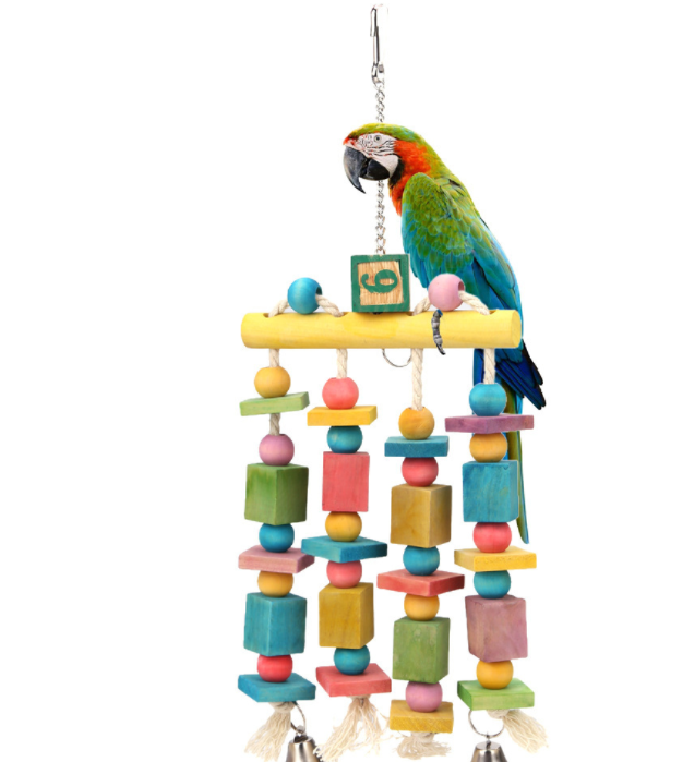 Colorful Hanging Bells Swing Bird Toys