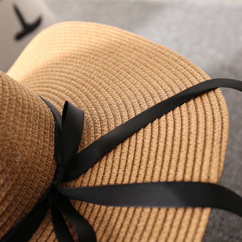 Foldable Wide Brim Straw Beach Sun Hat