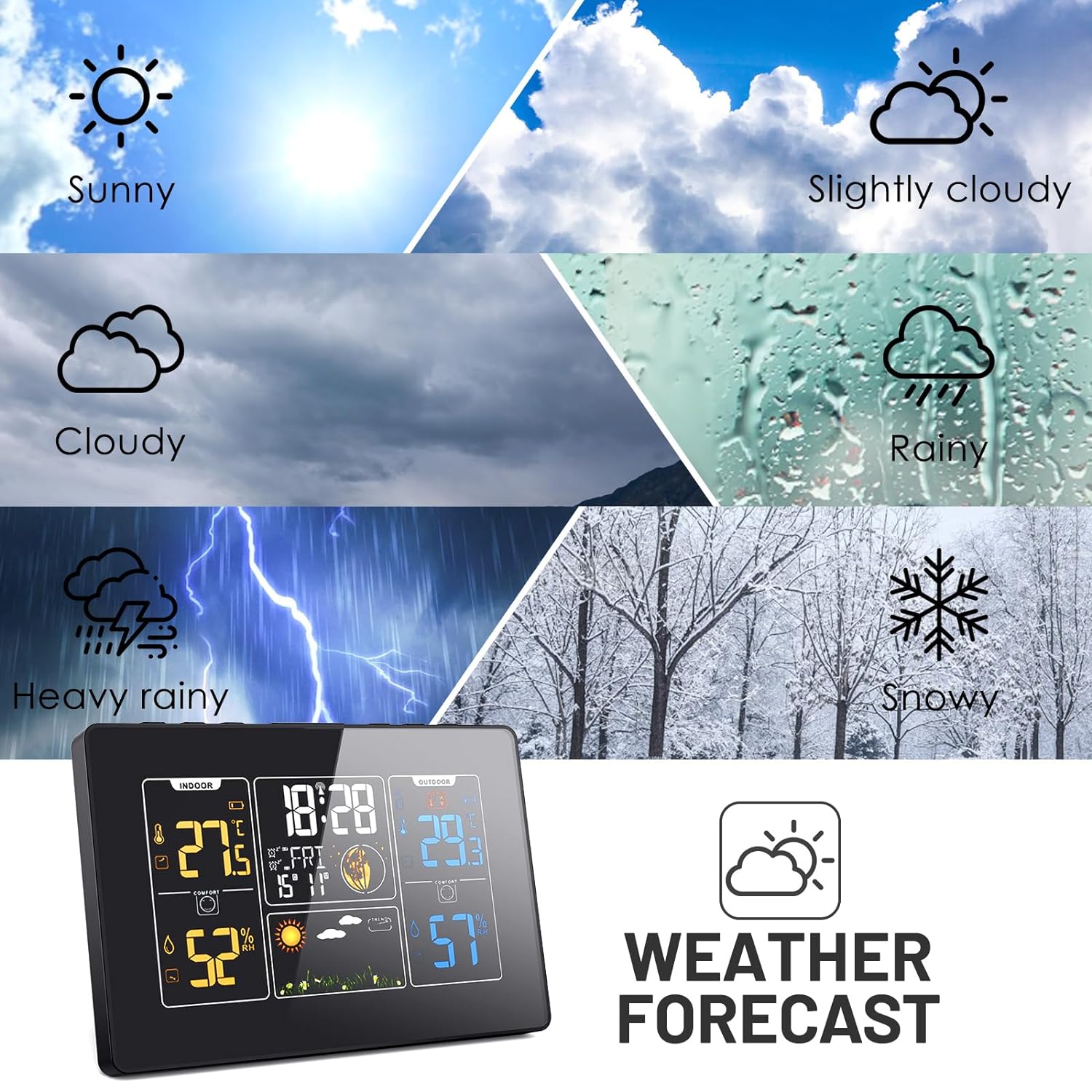 Color Screen Weather Forecast Clock