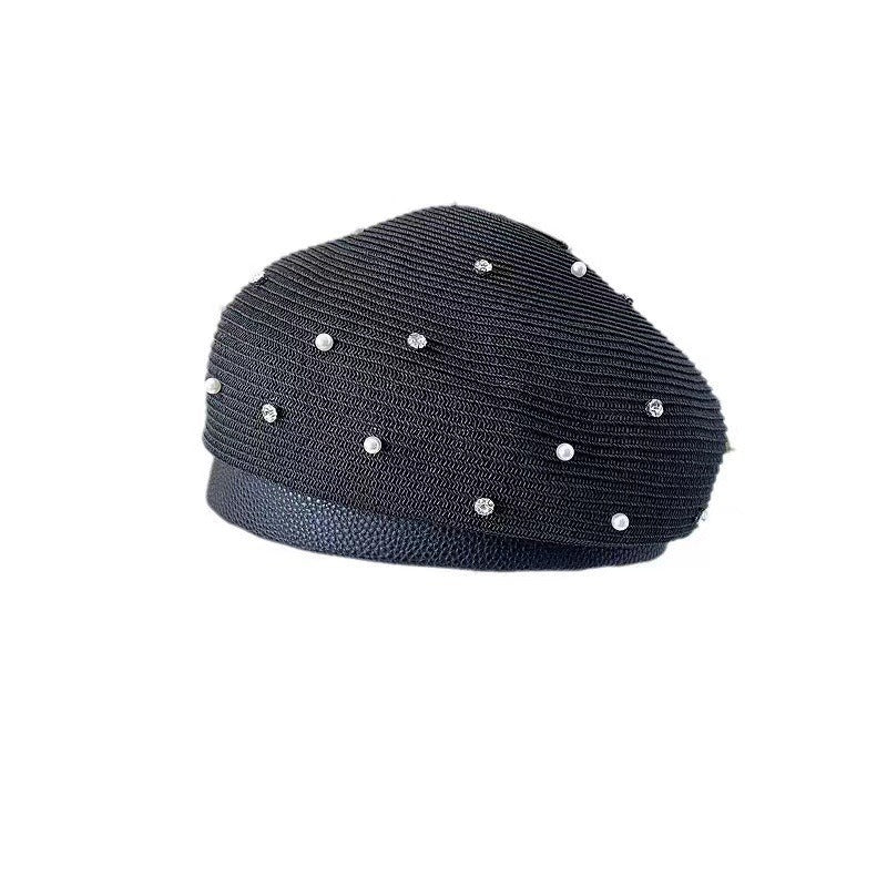 Pearl Rhinestone Beret Hat