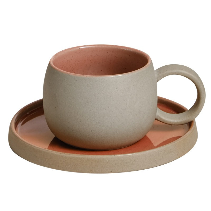 Ceramic Coffee Mug and Saucer Set