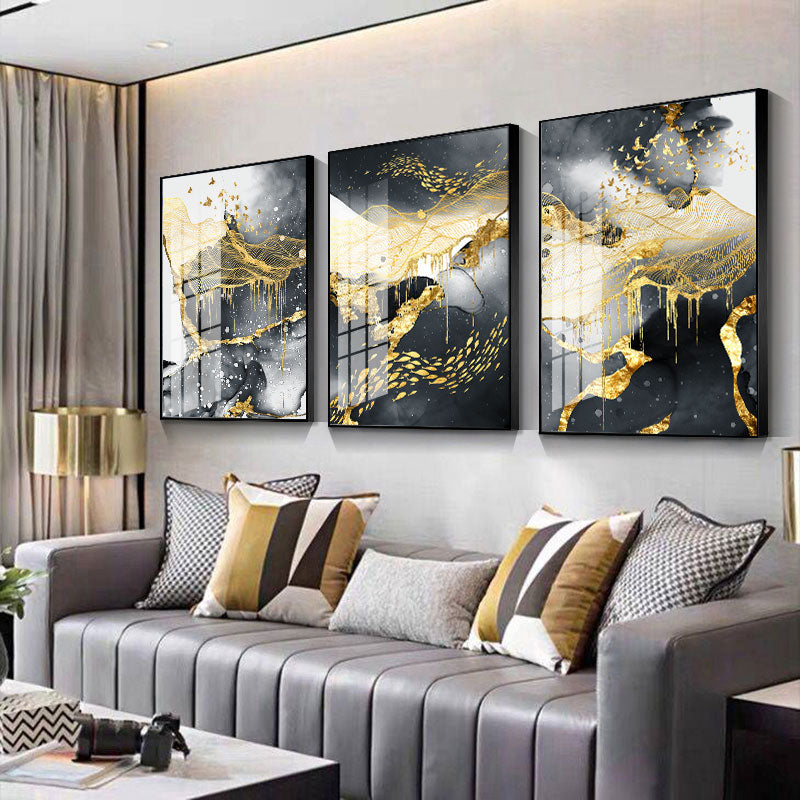 Golden Black And White Wall Art Posters