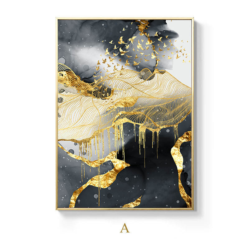 Golden Black And White Wall Art Posters