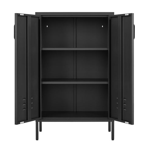 Lockable Steel Storage Cabinet with 2 Doors and Adjustable Shelves