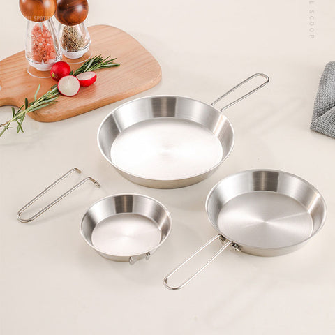 Stainless Steel Folding Handle Mini Frying Pan