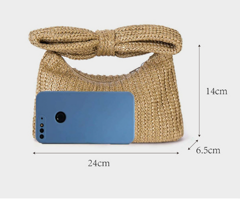 Bow Straw Clutch Purses for Women