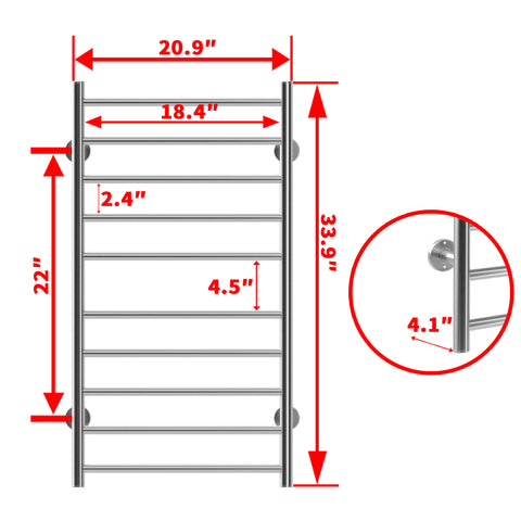 Electric Heated Towel Rack for Bathroom