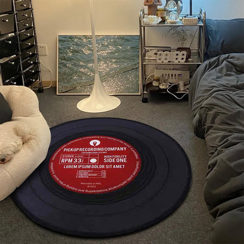 Retro Vinyl Record Round Floor Mat