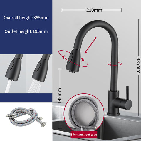 Kitchen Pull-Out Faucet with 360° Rotation