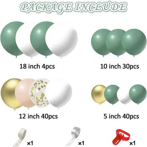 Avocado Green Balloon Kit - 117pcs