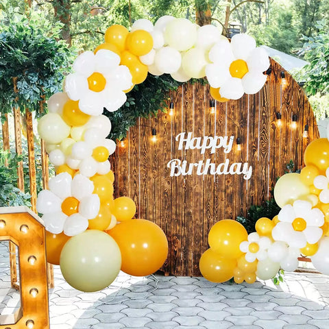 Yellow Daisy Flower Helium Balloon Arch Kit