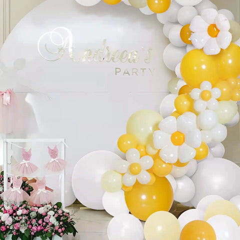 Yellow Daisy Flower Helium Balloon Arch Kit