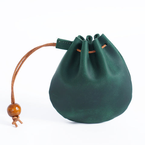 Leather Drawstring Coin Purse