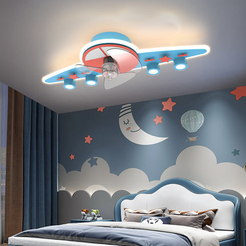 Kid's Bedroom Airplane Ceiling Fan Light