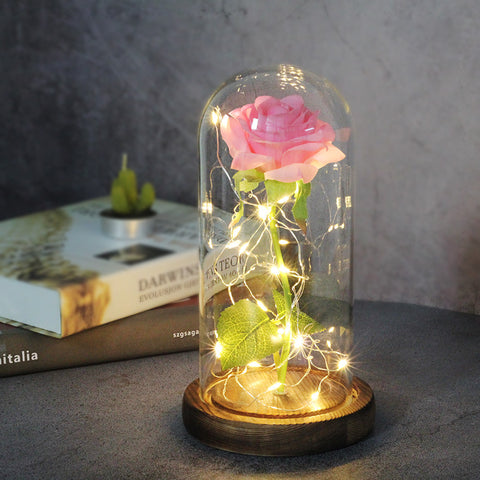 Rose Glass Cover Luminous Led Ornament