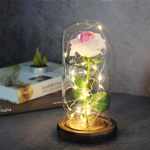 Rose Glass Cover Luminous Led Ornament