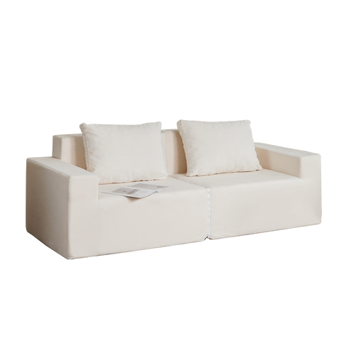 Convertible Living Room Foam Sofa Loveseat with No Installation