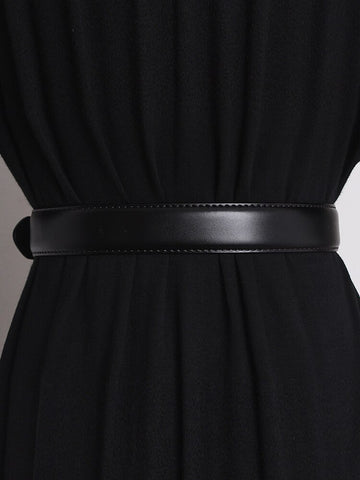 High Waist Patchwork PU Leather Belt