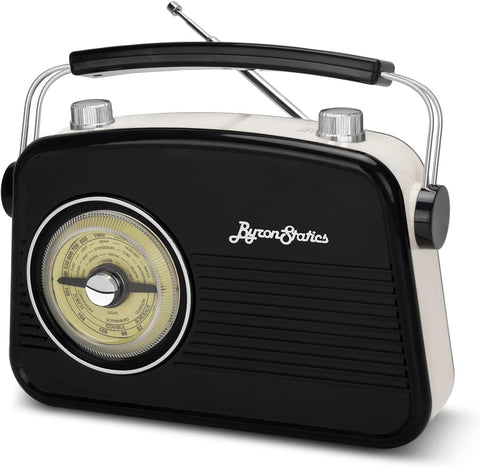 Portable Radios Vintage/Retro with Headphone Jack, Large Analog Rotary Tuning Dial