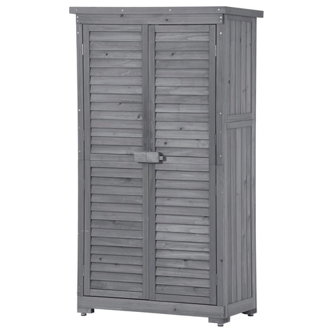 3-Tier Wooden Garden Shed Patio Storage Cabinet