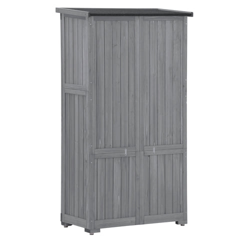 3-Tier Wooden Garden Shed Patio Storage Cabinet