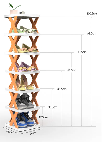 Shoe Storage 2-9 Tier Vertical Shoe Rack | Multi-Layer Folding Shoe Rack