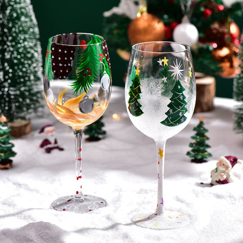 Christmas Painted Stemware