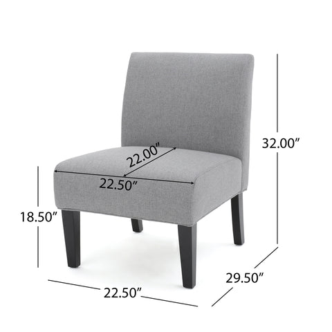 Contemporary Gray Fabric Accent Chair