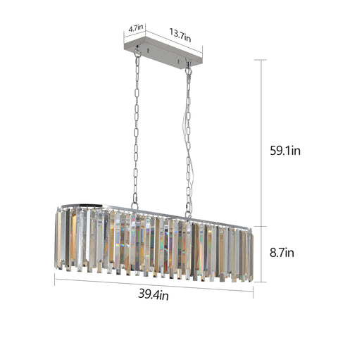 Crystal Oval Ceiling Chandelier