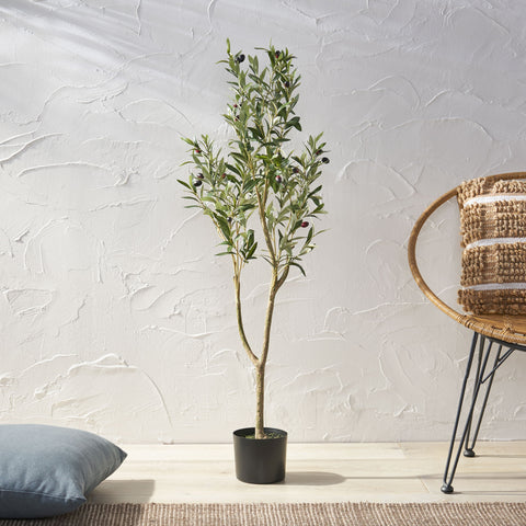 47" Artificial Olive Tree in Pot