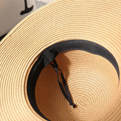 Foldable Wide Brim Straw Beach Sun Hat