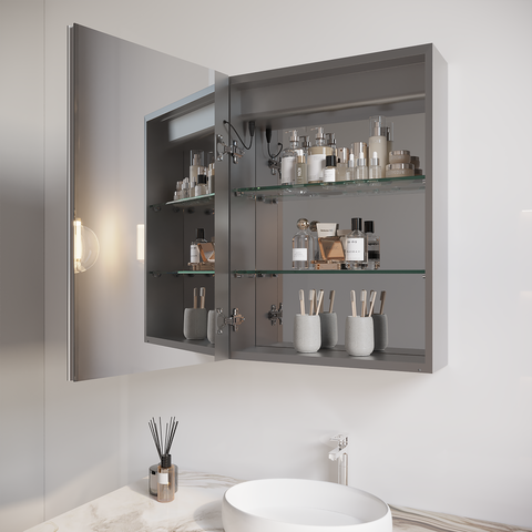 20 x 26 inch LED Bathroom Medicine Cabinet with Mirror (Left Door)