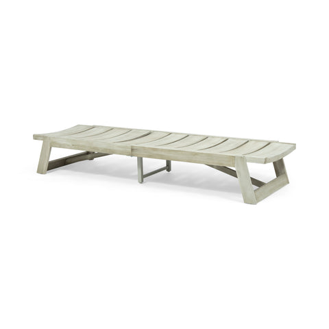 Outdoor Acacia Wood Chaise Lounge