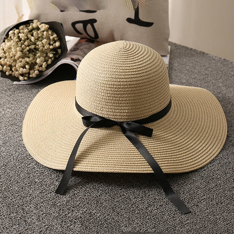 Foldable Wide Brim Straw Beach Sun Hat