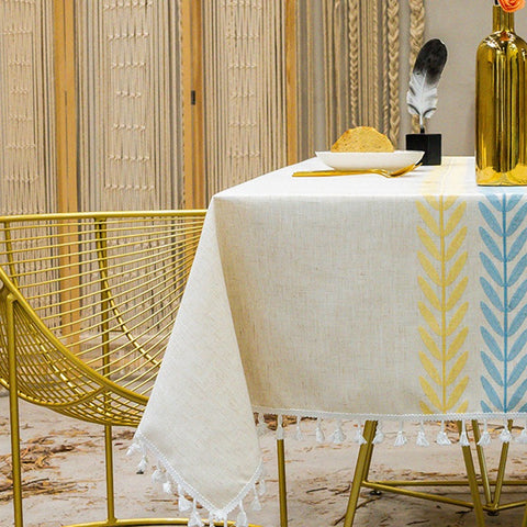 Elegant Linen Rectangle Tablecloth