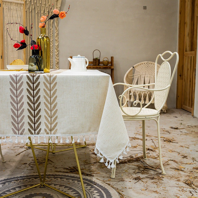 Elegant Linen Rectangle Tablecloth