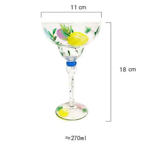 Hand Painted Margarita Glass