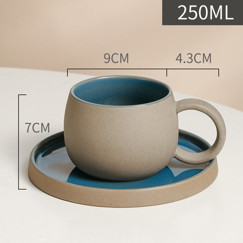 Ceramic Coffee Mug and Saucer Set