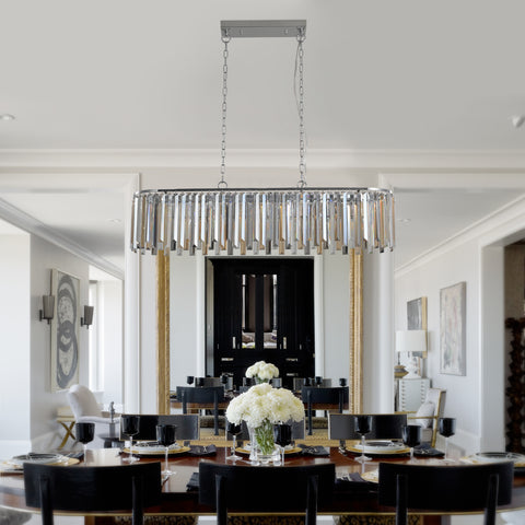 Crystal Oval Ceiling Chandelier