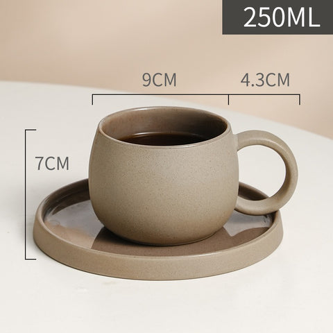 Ceramic Coffee Mug and Saucer Set