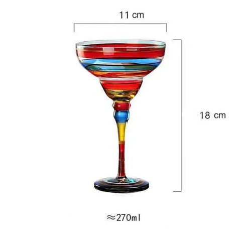 Hand Painted Margarita Glass