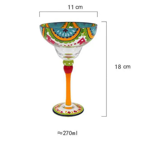 Hand Painted Margarita Glass