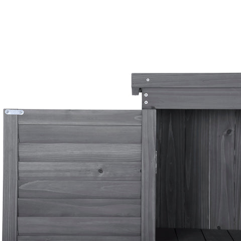 3-Tier Wooden Garden Shed Patio Storage Cabinet