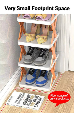 Shoe Storage 2-9 Tier Vertical Shoe Rack | Multi-Layer Folding Shoe Rack