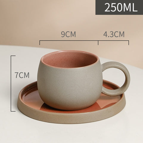 Ceramic Coffee Mug and Saucer Set