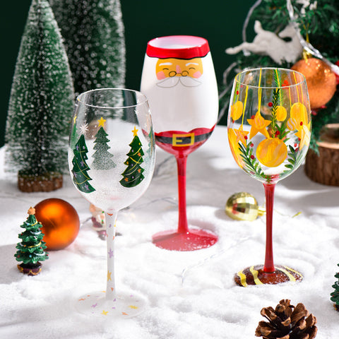 Christmas Painted Stemware