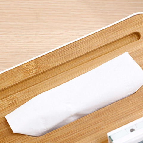 Tissue Box with Phone Slot & Storage