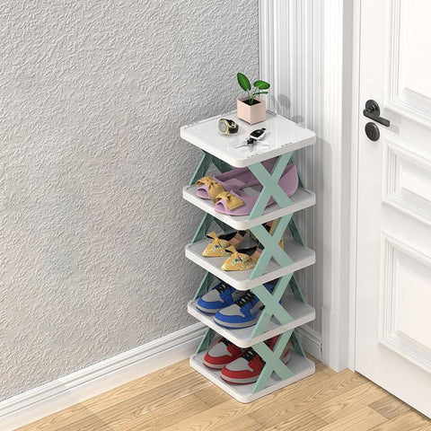 Shoe Storage 2-9 Tier Vertical Shoe Rack | Multi-Layer Folding Shoe Rack